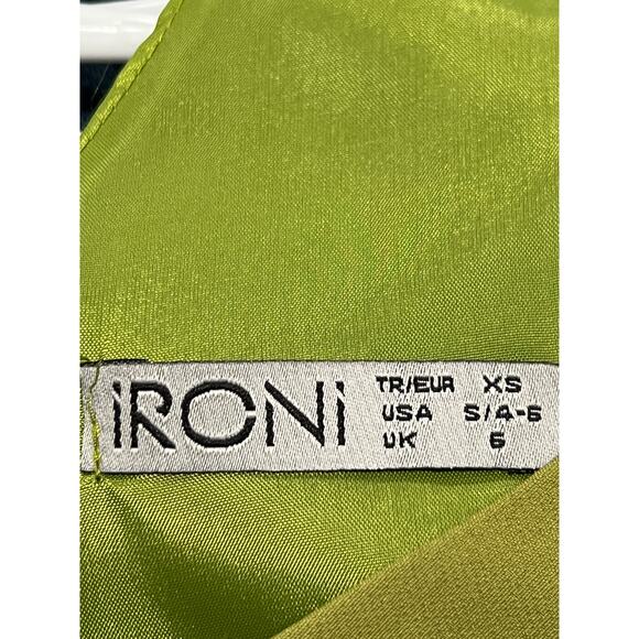 IRONI Green Fit and Flare Mini Dress Women's Size S/4-6 Mod Squad Geometric 70s - Picture 3 of 7